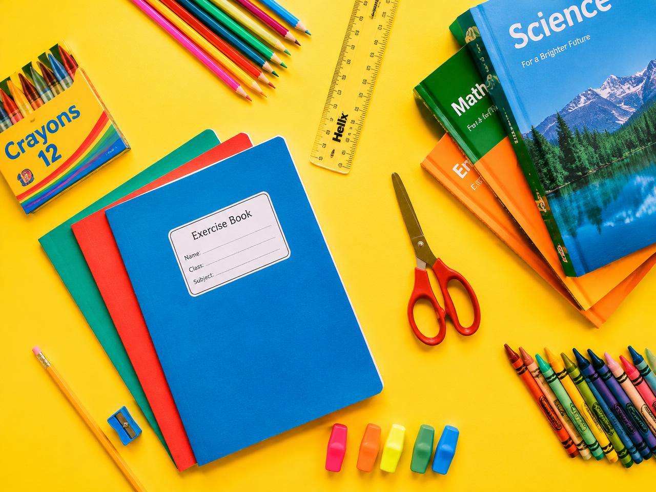 School stationery and textbooks
